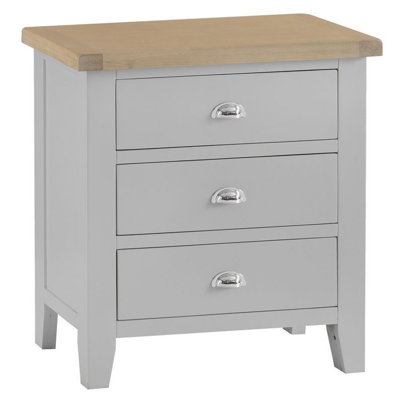 Lighthouse Grey & Oak Chest Of 3 Drawers